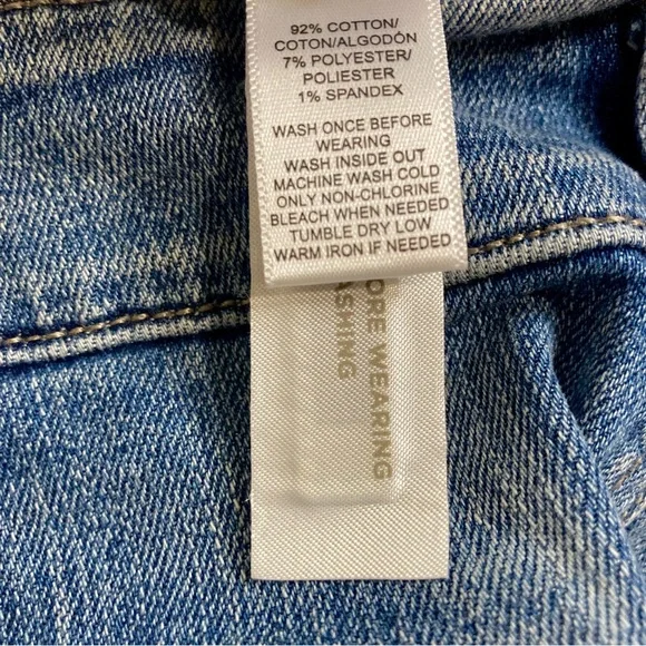 Ann Taylor Loft Light Wash Denim Jean Mini Skirt With Four Pockets - Size 31/12 - Picture 8 of 9